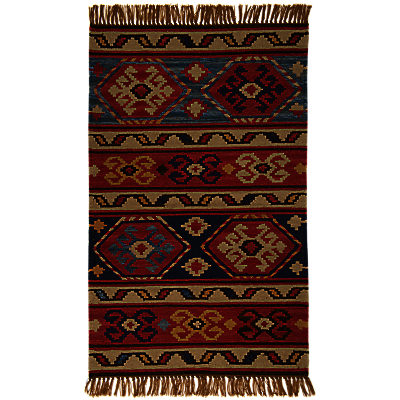 Weaver Green Taurus Horns Kelim Washable Outdoor Rug